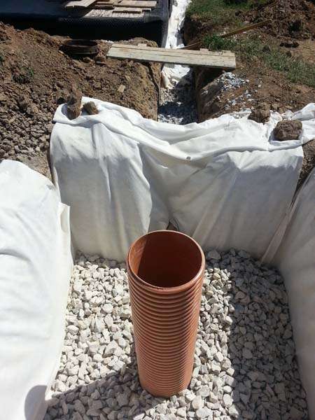 Drenáž okolo bungalovu - Veľký lapáš